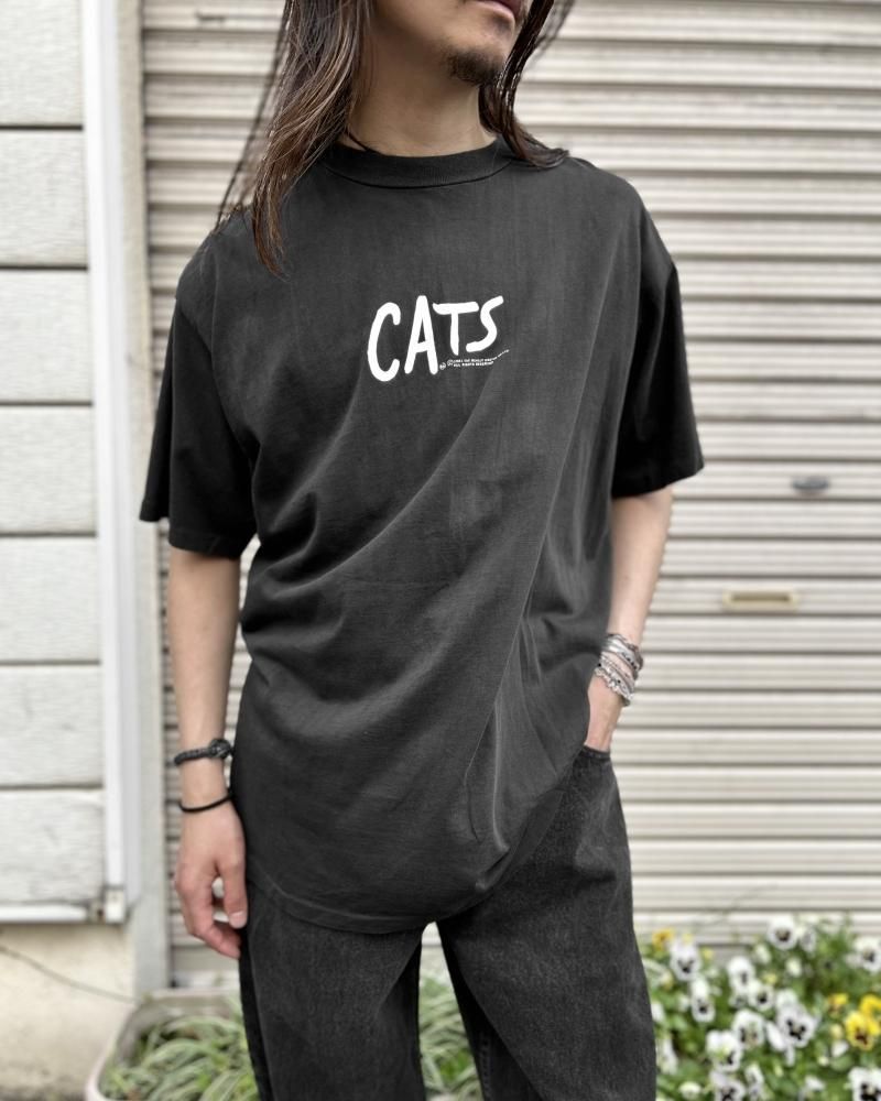 未使用 キャッツ　Tシャツ 80年 昭和レトロ ビンテージ CATS ヴィンテージ キャッツ プリント T シャツ【CATS】【1981's-】W Sided