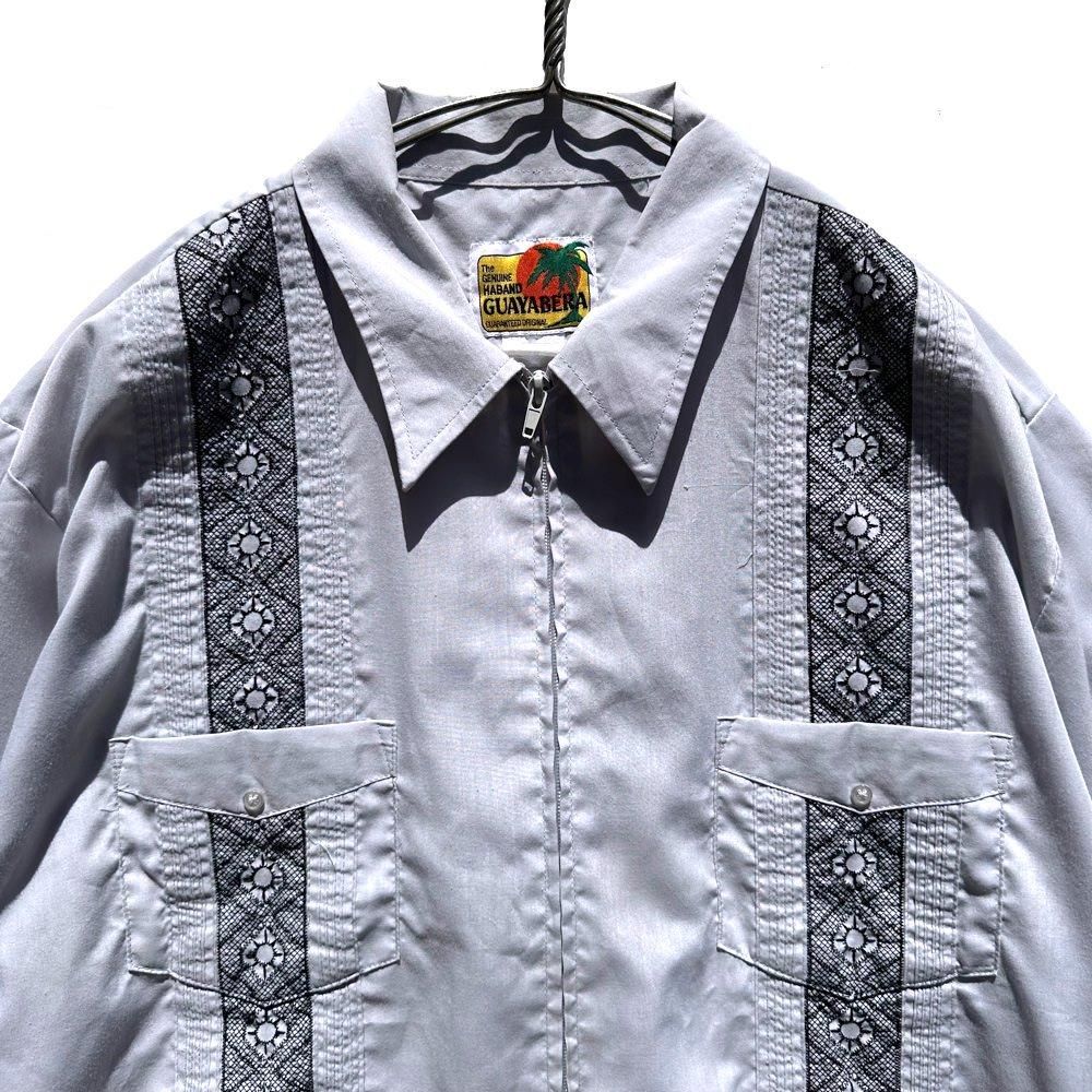GUAYABERA】ヴィンテージ ジップアップ キューバシャツ【1980's GUAYABERA】ヴィンテージ ジップアップ キューバシャツ【1980's