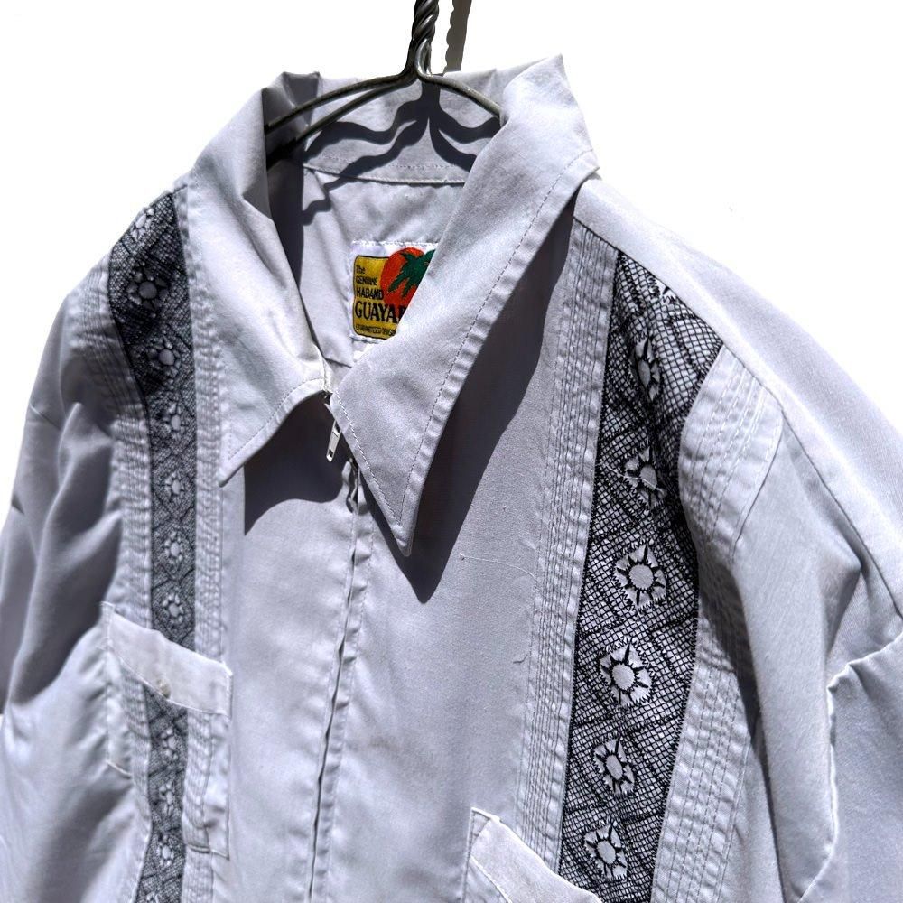 GUAYABERA】ヴィンテージ ジップアップ キューバシャツ【1980's