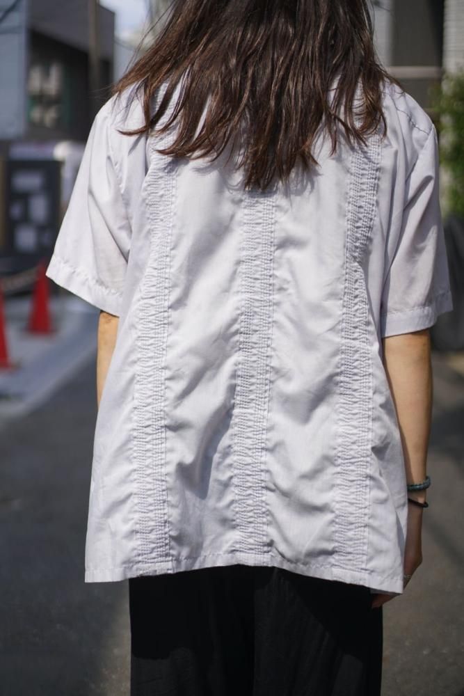 お買い得商店街 GUAYABERA】ヴィンテージ ジップアップ キューバシャツ【1980's トップス