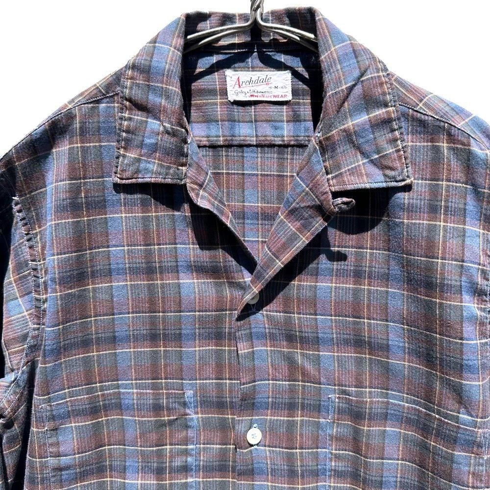 Archdale】ヴィンテージ オープンカラー コットンシャツ【1960's