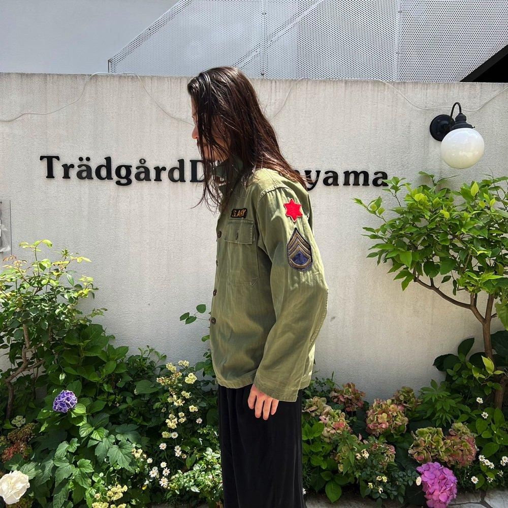 MILITARYヴィンテージ シャツ 古着 60-70s 米軍 US ARMY ネームテープ 100% コットンサテン