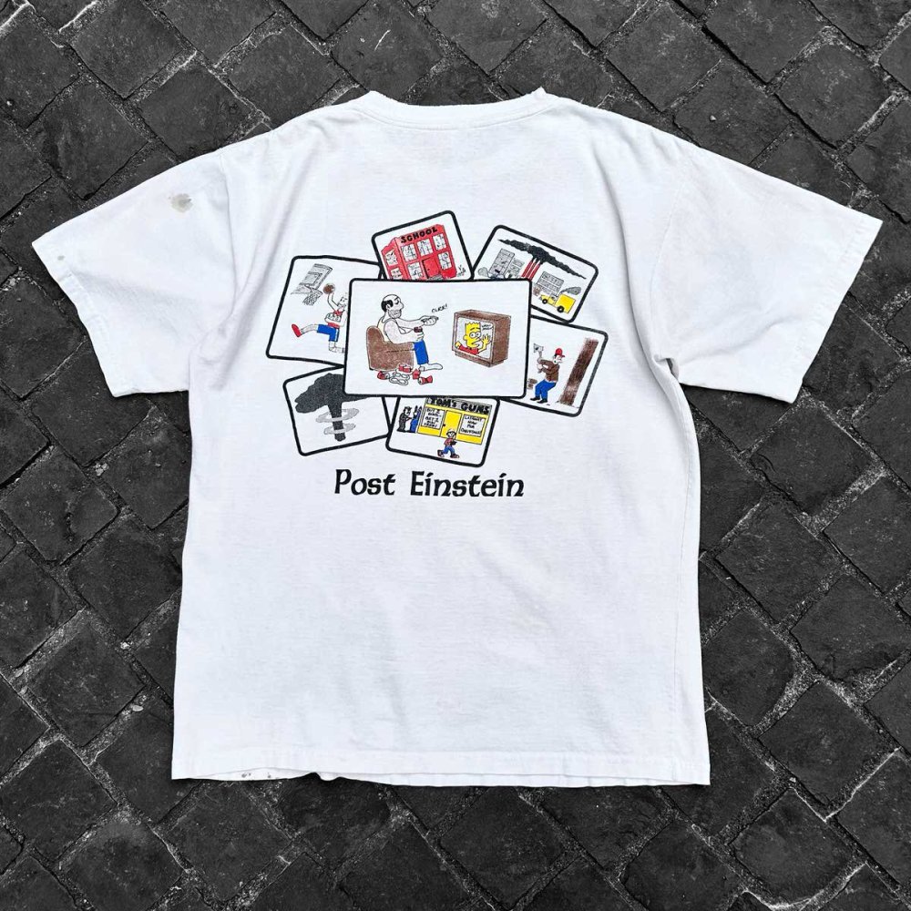 ヴィンテージ アインシュタイン パロディ プリント T シャツ【Post Einstein】【Late 1990's~】W Sided Print L