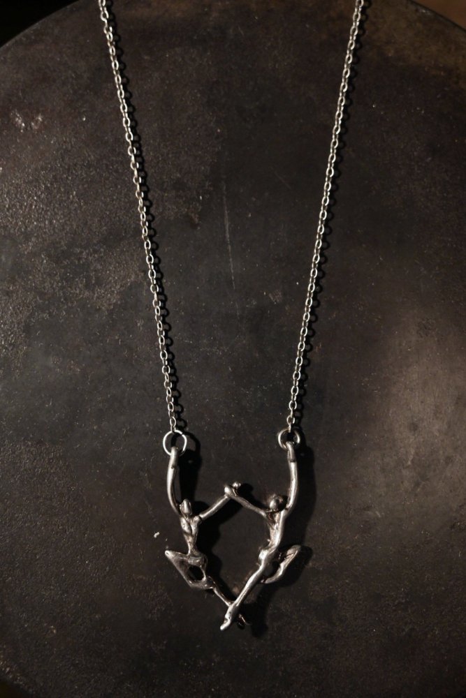 Vintage dance motif silver necklace ヴィンテージ ダンスモチーフ シルバー ネックレス