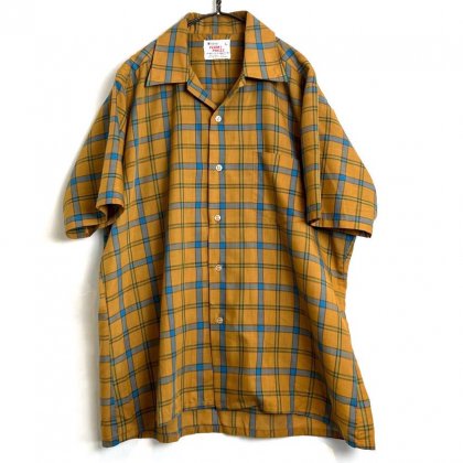  ΡWindsor ơ S/S ץ󥫥顼ġ1970's-Vintage S/S Open Collar Plaid Shirt