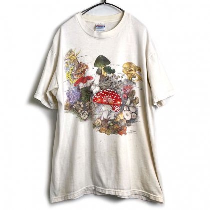  ΡWild Cotton ơ  Tġ1990's-Vintage Mushroom Art Tee