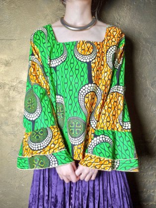  ΡInfinity Symbol African Batik Square Neck Pullover