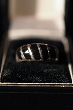  ΡMexico vintage silver  onyx ring ᥭ ơ С ˥  