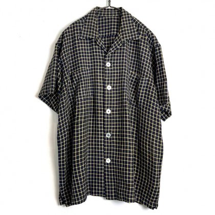  ΡGRANT THOMASۥơ S/S 롼ץ顼ġ1950's-Vintage S/S Loop Collar Plaid Shirt