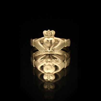  Ρơ 󥰡585 14ct Gold Made In IRELAND 1986's-Vintage Claddagh Ring