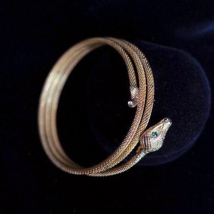  Ρc.1920s Antique Snake Spiral Bracelet