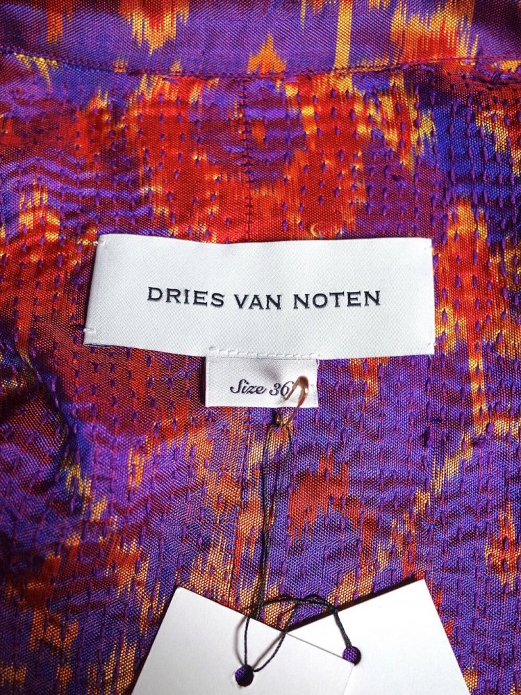 【DRIES VAN NOTEN / ドリスヴァンノッテン】 Archive 2022ss Dead Stock 紫玉虫 刺し子 Silk Jacket