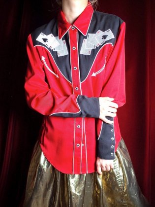  ΡPlaying Card Embroidery Western Shirt