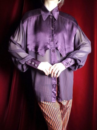  ΡESCADA / Western Style Sheer Silk Shirt