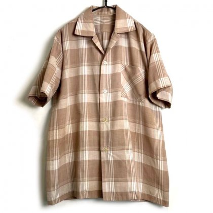  Ρơ S/S 롼ץ顼ġ1960's-Vintage S/S Loop Collar Plaid Shirt