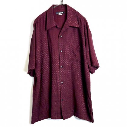  Ρơ S/S ץ󥫥顼 졼󥷥ġ1980's-Vintage S/S Open Collar Rayon Jacquard Shirt