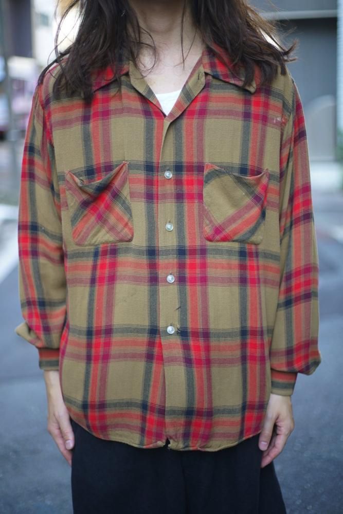 Orton - Made In USA】ヴィンテージ オンブレチェック オープン Orton - Made In USA】ヴィンテージ オンブレチェック オープン