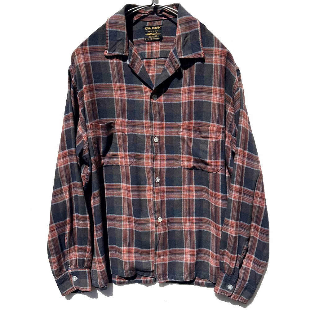 【ROYAL DOMAIN】ヴィンテージ オープンカラー レーヨンシャツ【1960's-】Vintage Rayon Open Collar Shirt