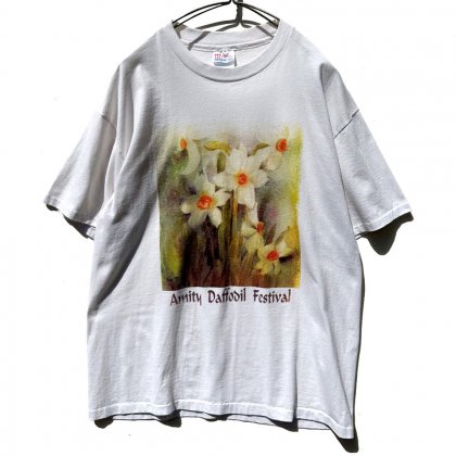  ΡAmity Daffodil Festival - Made In USAۥơ եץ Tġ1990's-Vintage Flower Print T-Shirt