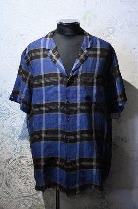  Ρus 1960s~ linen check s/s shirt