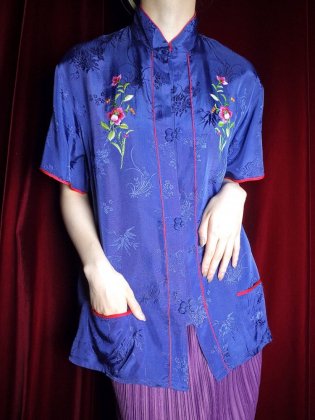  Ρc.1950~60s Embroidery China Shirt