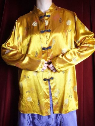  ΡOriental Yellow Satin China Shirt