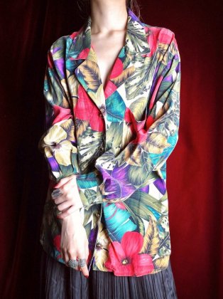  ΡBotanical Flower Silk Shirt