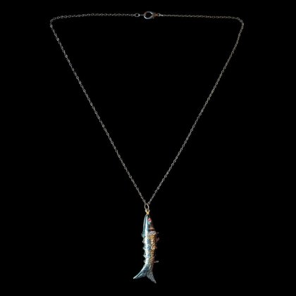  Ρc.1920s Antique Moveable Fish Necklace #2