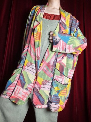  ΡColor Art Rayon Drape Jacket