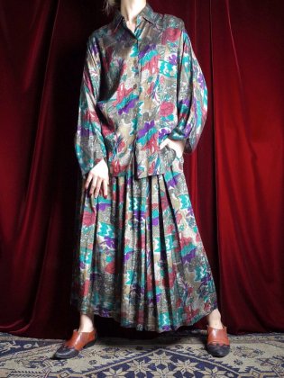  ΡFlower Rayon Satin Set up