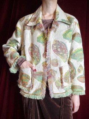  ΡShell & Coral Fringe Gobelin Jacket