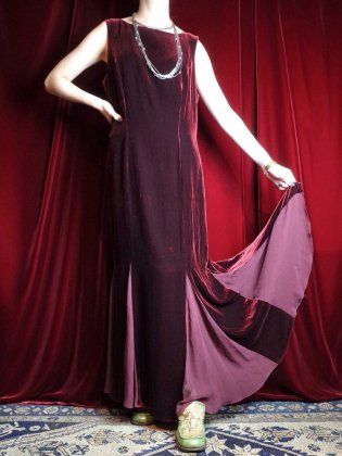  ΡBordeaux RayonSilk Velvet Switch Dress