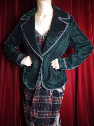  ΡDeep Green Velvet Short Length Tailored Jacket