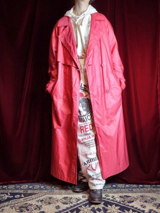  ΡRed Nylon Trench Coat