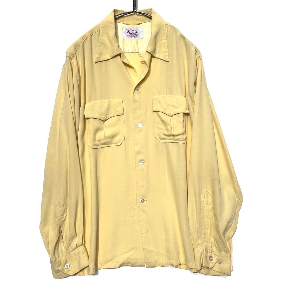 【THE HIT PARADE】ヴィンテージ レーヨンギャバジン オープンカラーシャツ【1950's-】Vintage Rayon Shirt