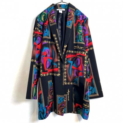  ΡKENSINGTON SQUAREۥơ ȥѥ 饤ȥ㥱åȡ1980's-Vintage Art Pattern Light Jacket