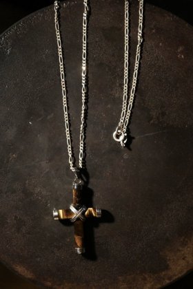  ΡVintage 18KGP  tiger eye cross necklace ơ 18KGP   ͥå쥹 