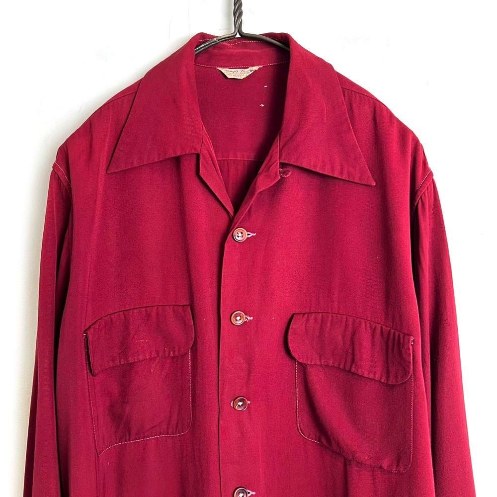 40’s レーヨンギャバジンシャツ　16ハーフ 40's レーヨンギャバジンシャツ 16ハーフ ヴィンテージ オープンカラー