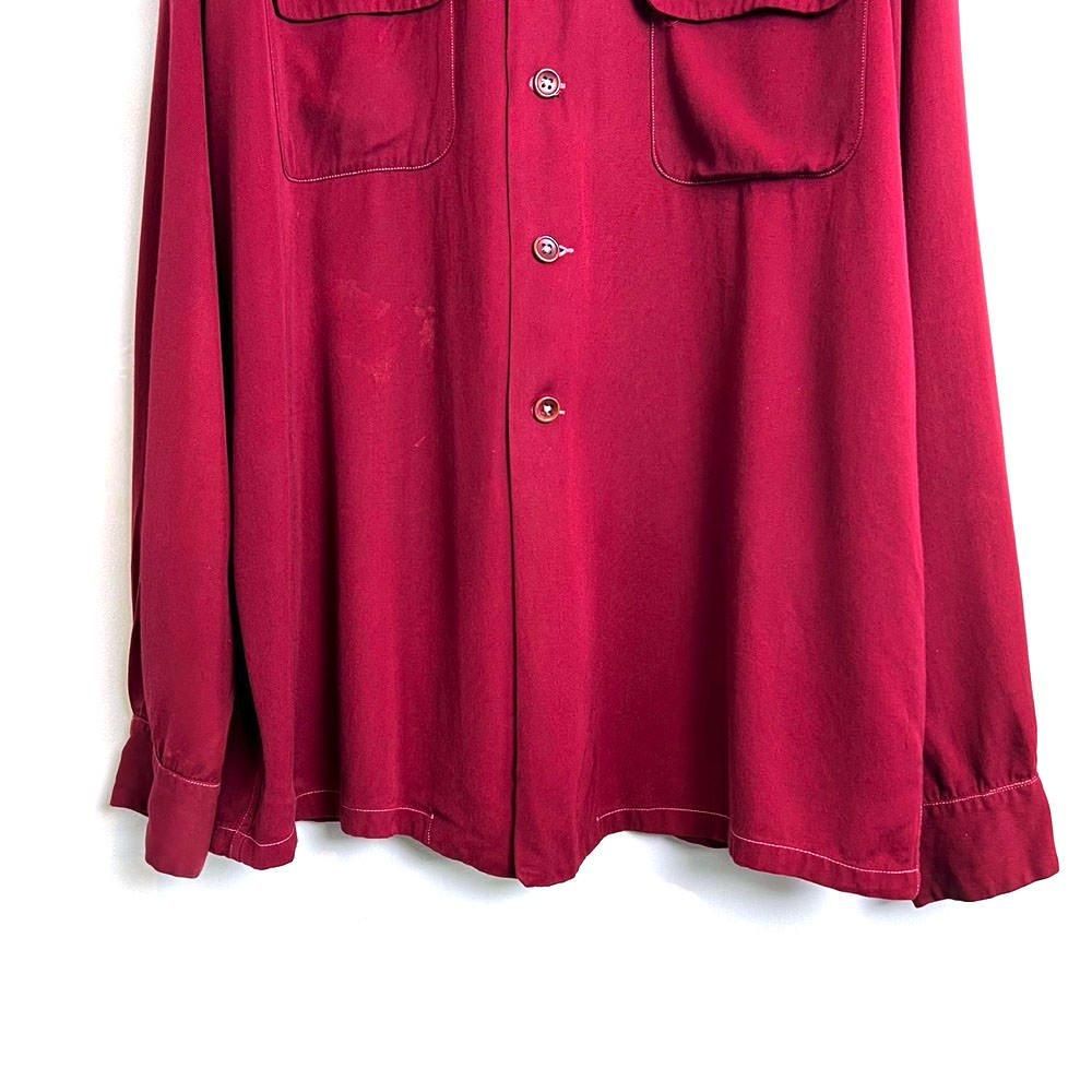 ヴィンテージ レーヨン ギャバジン ループカラーシャツ【1940's