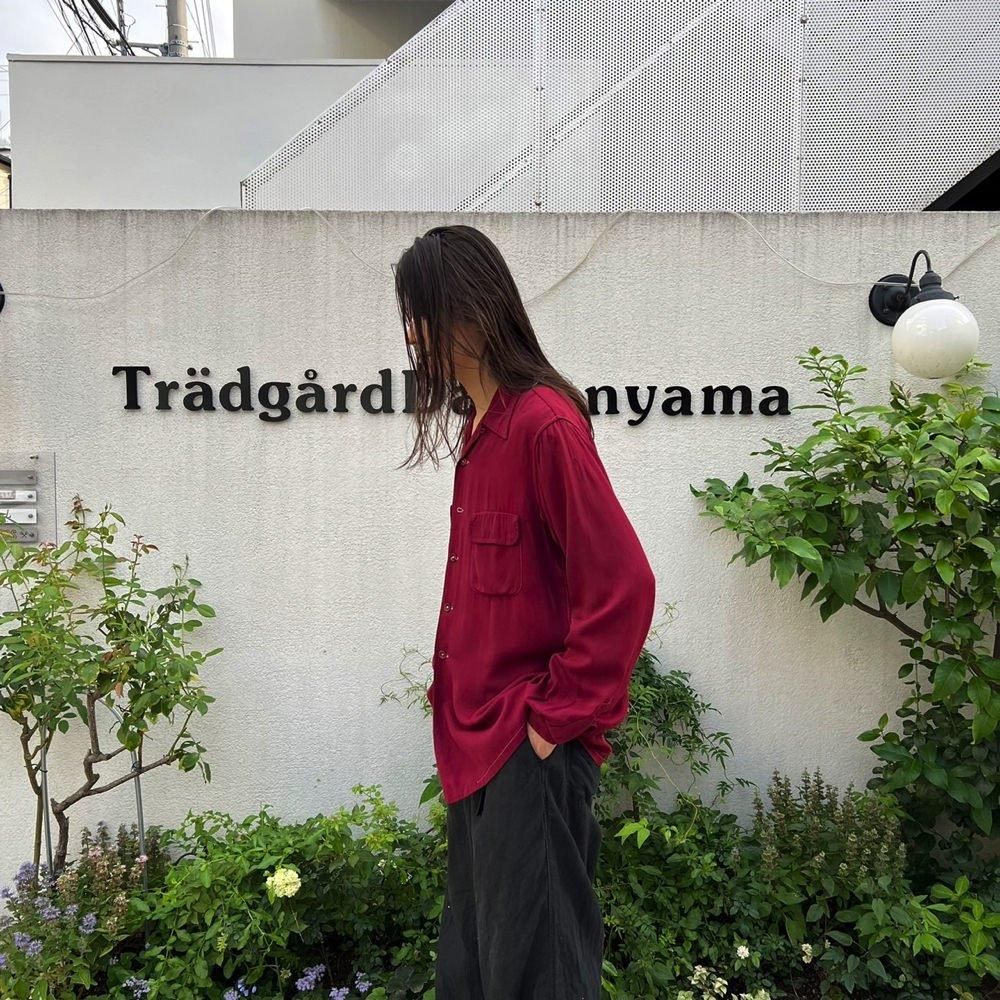 ヴィンテージ レーヨン ギャバジン ループカラーシャツ【1940's