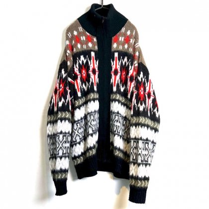  ΡLONDON FOGۥơ åץå ˥åȥ㥱åȡ1980's-Vintage Front Zip Knit Cardigan