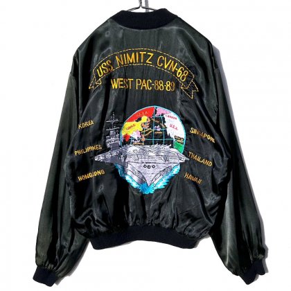  ΡU.S.NAVYۥơ ٥˥ ƥ ĥ㥱åȡ1988'sۡUSS Harlan CountyVintage Tour Jacket