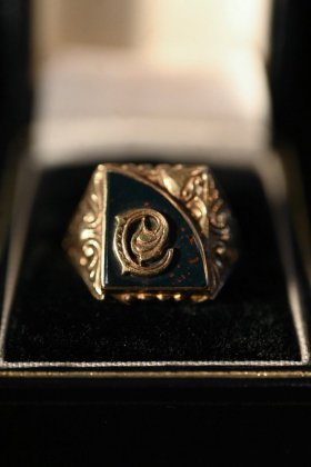  Ρus 1930s~ 10K gold  blood stone ring