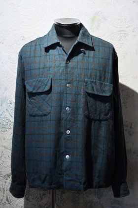  Ρus 1960s~ wool nylon check shirt