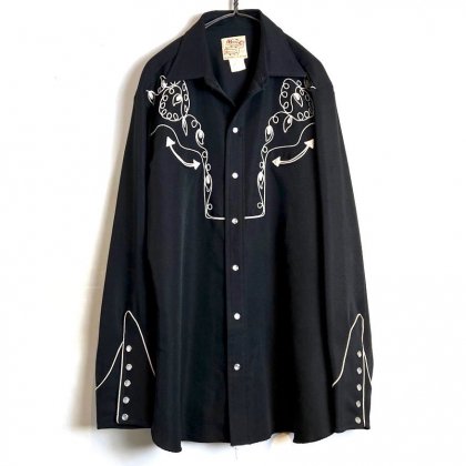  ΡH BAR Cۥơ 󥷥ġ1970's-Vintage Embroidered Western Shirt