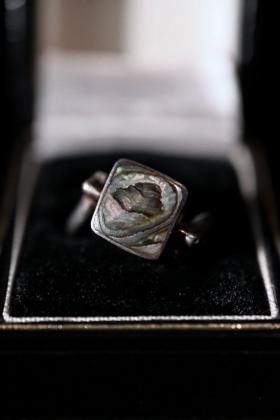  ΡVintage silver 950 onyx shell ring ơ С ˥   