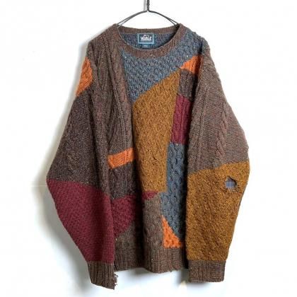  ΡWoolrichۥơ ϥ ϥɥ˥å 1990's-Vintage High Aging Hand Knit Sweater