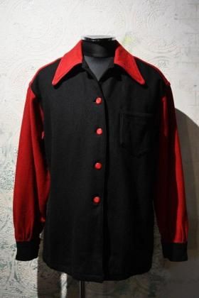  Ρus 1940s~ two tone wool shirt