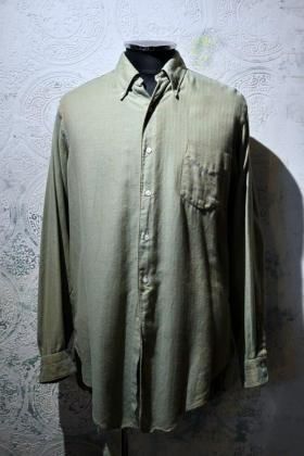  Ρus 1960s~ herringbone b/d shirt