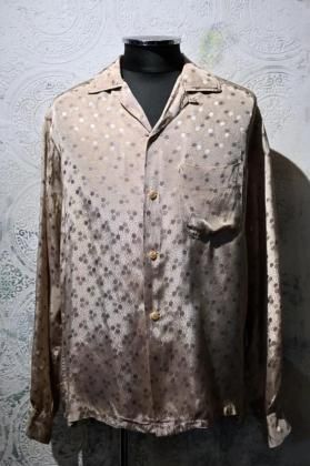  Ρus 1950s~ jacquard open collar shirt